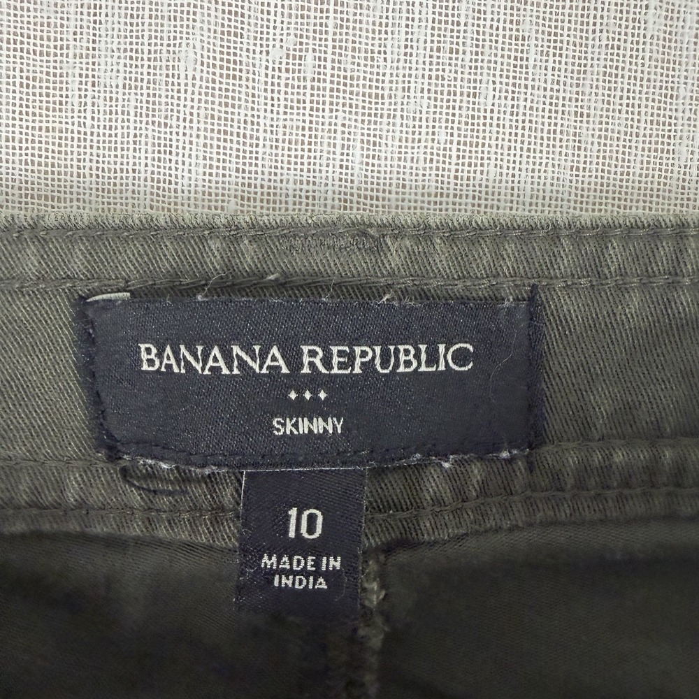 Banana Republic High Waist Women's Skinny Ankle Zip Pants Sz 10 Utility Green - Picture 2 of 10